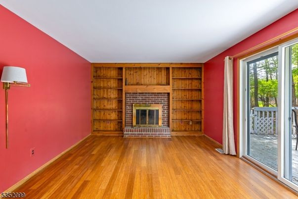 Empty room, Fireplace, Interior, Wood Texture Flooring, Wooden Walls