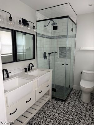 Bathroom, Dual Sink Vanities, Glass Shower, Interior