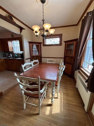 Chandelier, Dining room, Interior, Wood Texture Flooring