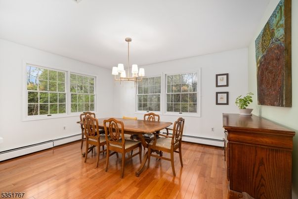 Chandelier, Dining room, Interior, Wood Texture Flooring