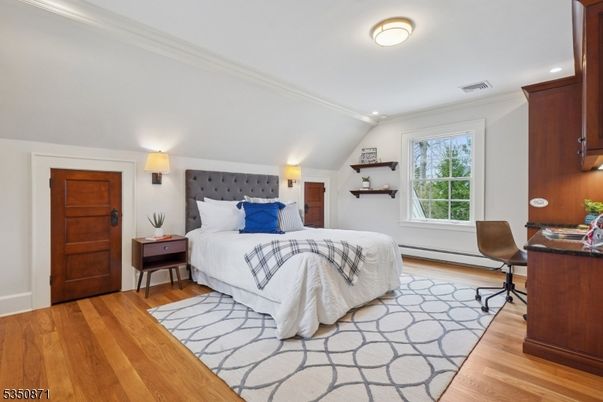 Bedroom, Home Office, Interior, Recessed Lighting, Wood Texture Flooring