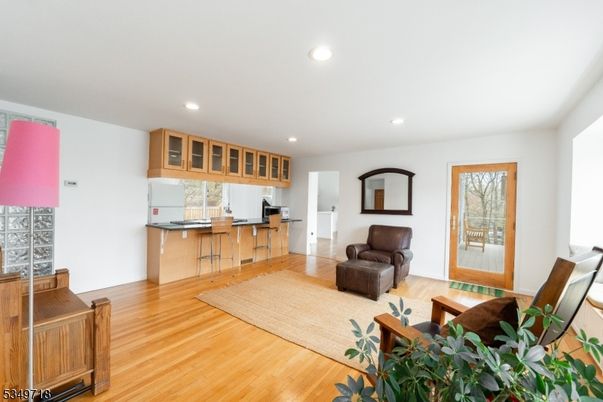 Interior, Kitchen, Living room, Recessed Lighting, Wood Texture Flooring