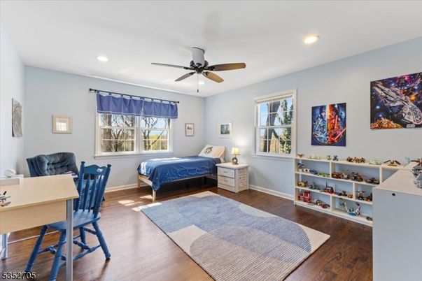 Bedroom, Home Office, Interior, Recessed Lighting, Wood Texture Flooring