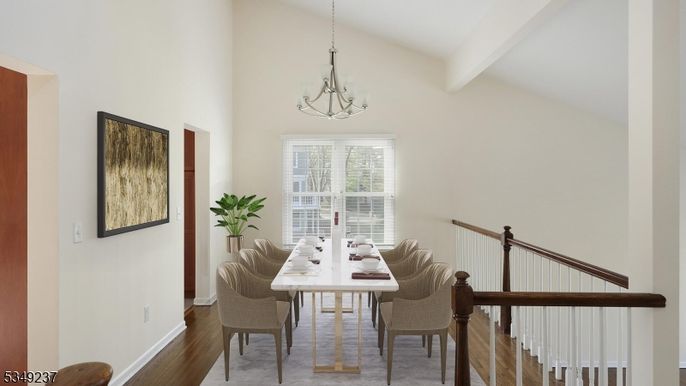 Chandelier, Dining room, Interior, Wood Texture Flooring