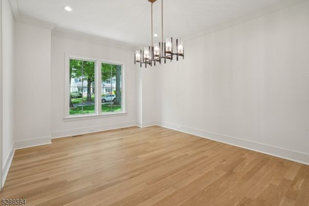 Empty room, Interior, Pendant Lights, Recessed Lighting, Wood Texture Flooring