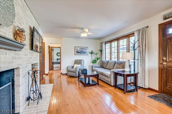 Fireplace, Interior, Living room, Stone Walls, Wood Texture Flooring