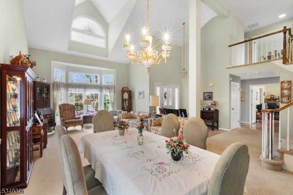 Chandelier, Dining room, Interior, Living room, Piano, Recessed Lighting