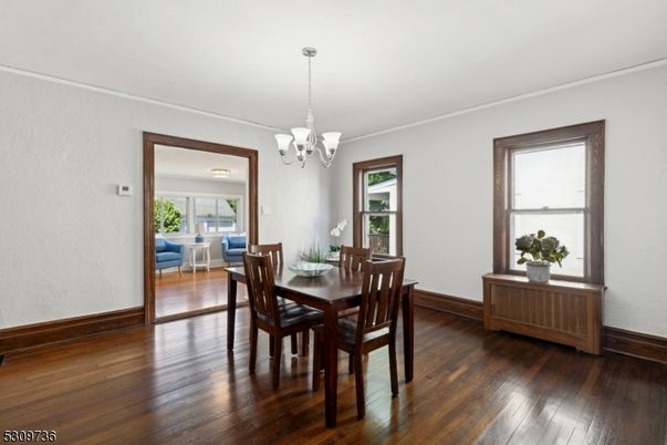 Chandelier, Dining room, Interior, Wood Texture Flooring