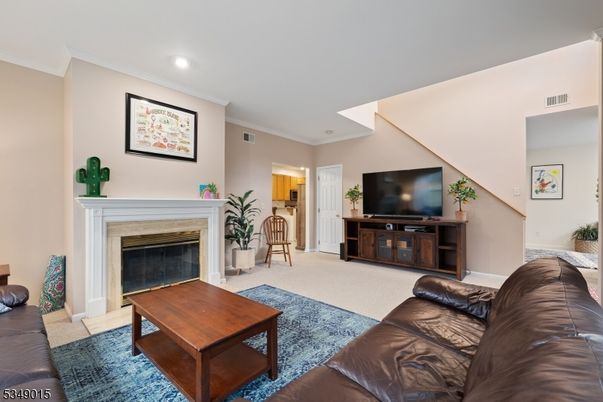 Fireplace, Interior, Living room, Recessed Lighting
