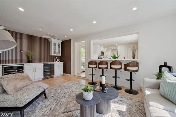 Interior, Kitchen, Living room, Recessed Lighting, Stainless Steel Appliances, Wood Texture Flooring