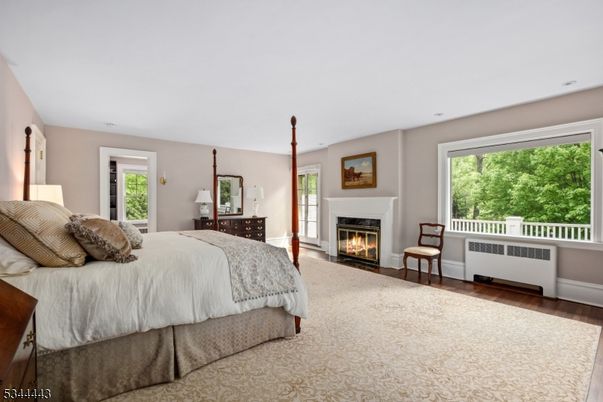 Bedroom, Fireplace, Interior, Wood Texture Flooring