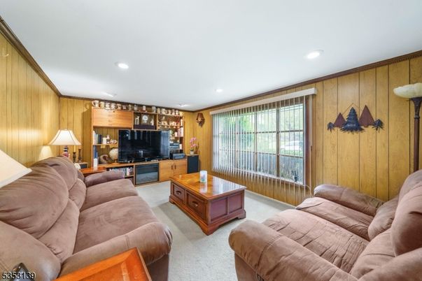Interior, Living room, Recessed Lighting, Wooden Walls