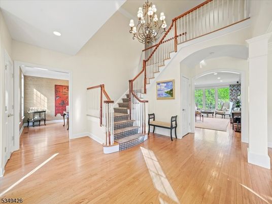 Chandelier, Interior, Recessed Lighting, Wood Texture Flooring