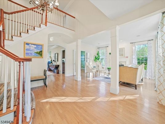Chandelier, Dining room, Interior, Living room, Recessed Lighting, Wood Texture Flooring