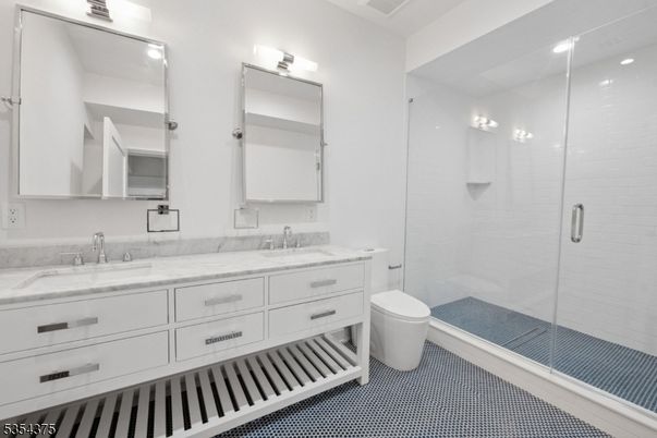 Bathroom, Dual Sink Vanities, Glass Shower, Interior