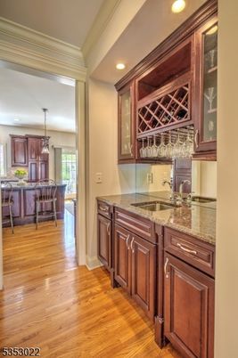 Chandelier, Dining room, Interior, Recessed Lighting, Wood Texture Flooring