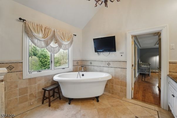 Bathroom, Free Standing Baths, Interior, Wood Texture Flooring