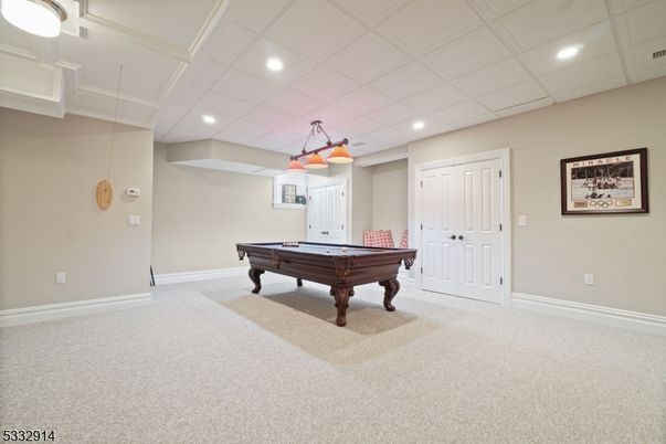 Billiard Table, Game Room, Interior, Pendant Lights, Recessed Lighting