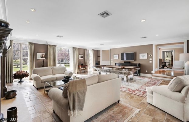 Fireplace, Game Room, Interior, Living room, Recessed Lighting