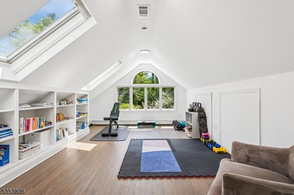 Fitness Equipment, Home Office, Interior, Wood Texture Flooring