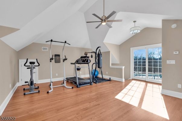 Fitness Equipment, Interior, Wood Texture Flooring
