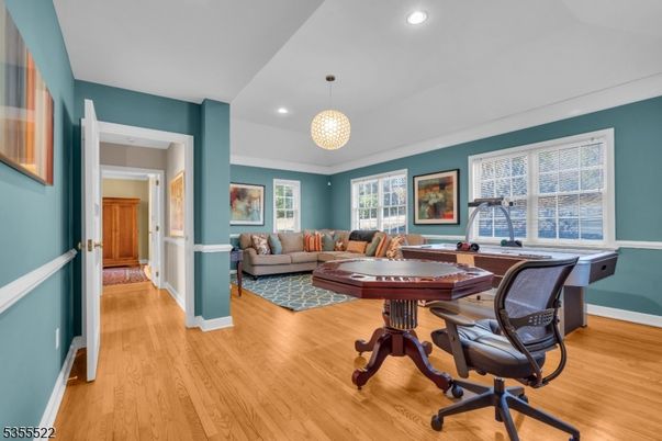 Game Room, Interior, Living room, Pendant Lights, Recessed Lighting, Wood Texture Flooring