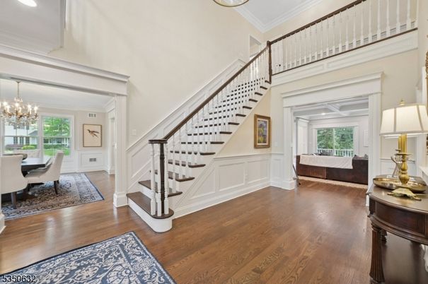 Chandelier, Dining room, Interior, Recessed Lighting, Wood Texture Flooring
