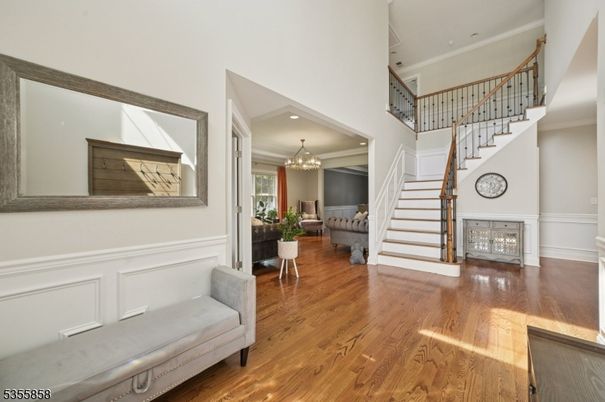 Chandelier, Interior, Piano, Recessed Lighting, Wood Texture Flooring