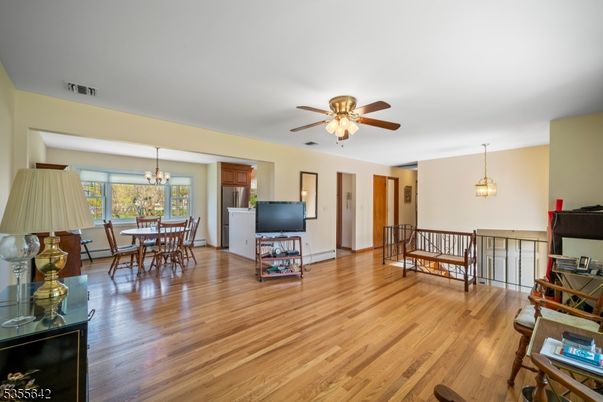 Chandelier, Dining room, Interior, Pendant Lights, Wood Texture Flooring