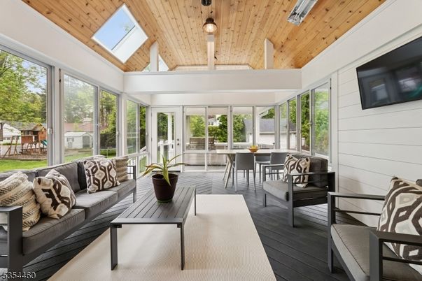 Dining room, Interior, Sun Room, Wooden Ceilings, Wood Texture Flooring