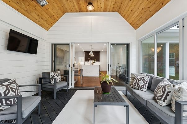 Interior, Kitchen, Living room, Pendant Lights, Recessed Lighting, Wooden Ceilings, Wood Texture Flooring