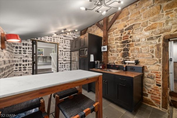 Interior, Kitchen, Stone Walls