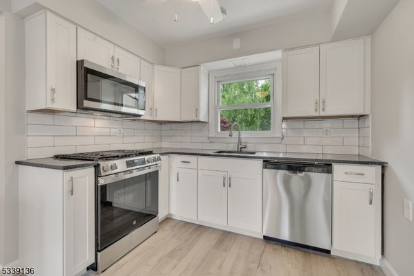 Interior, Kitchen, Stainless Steel Appliances, Wood Texture Flooring