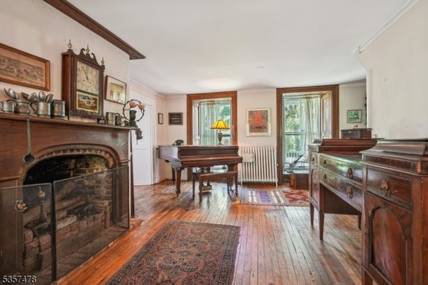 Fireplace, Interior, Piano, Wood Texture Flooring