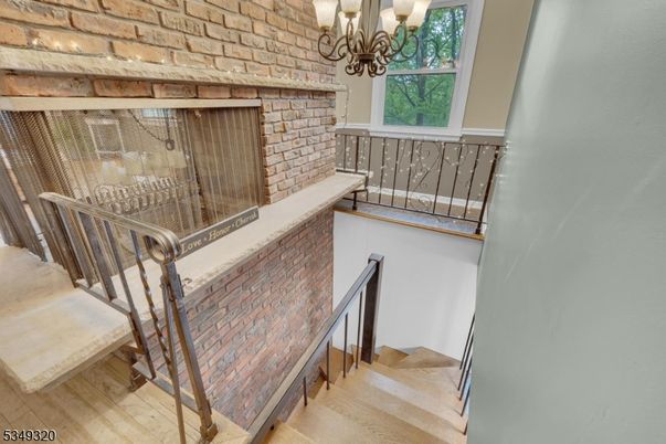 Chandelier, Interior, Stone Walls, Wood Texture Flooring