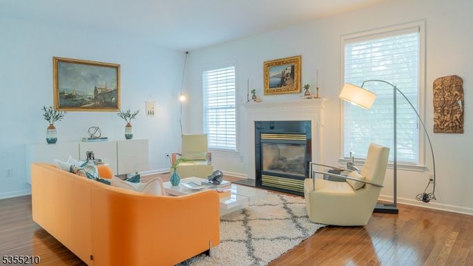 Fireplace, Home Office, Interior, Living room, Wood Texture Flooring