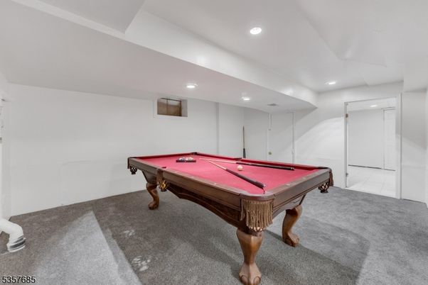 Billiard Table, Game Room, Interior, Recessed Lighting
