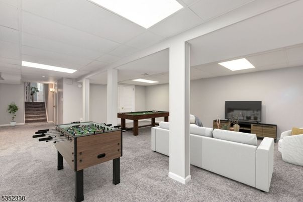 Billiard Table, Game Room, Interior, Living room, Recessed Lighting