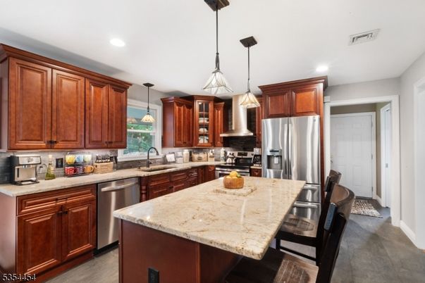 Interior, Kitchen, Pendant Lights, Recessed Lighting, Stainless Steel Appliances