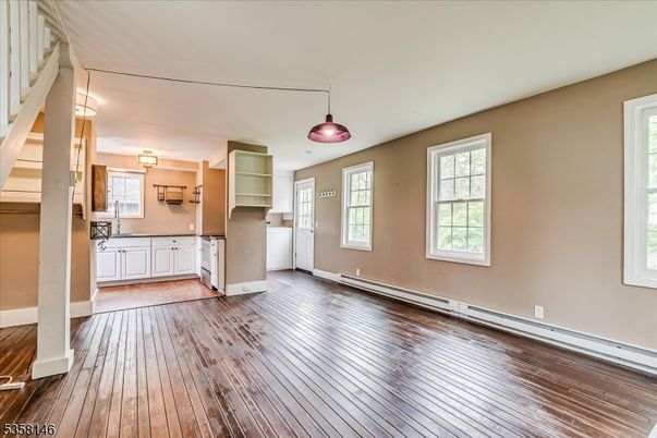 Interior, Kitchen, Pendant Lights, Wood Texture Flooring