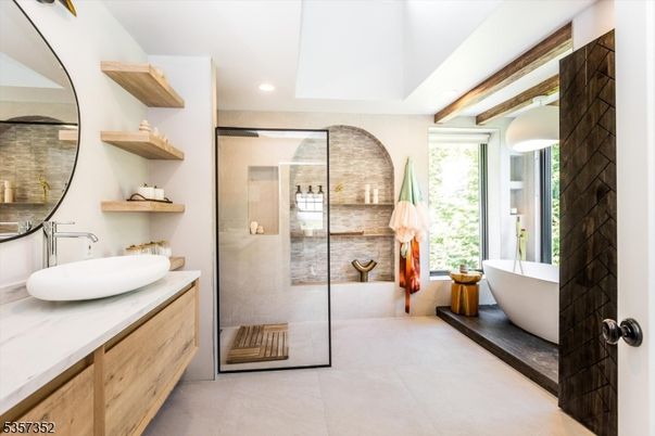 Bathroom, Dual Sink Vanities, Free Standing Baths, Glass Shower, Interior, Recessed Lighting
