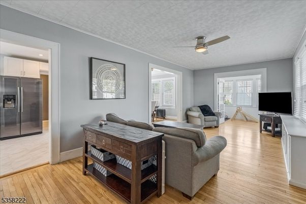 Interior, Kitchen, Living room, Recessed Lighting, Stainless Steel Appliances, Wood Texture Flooring