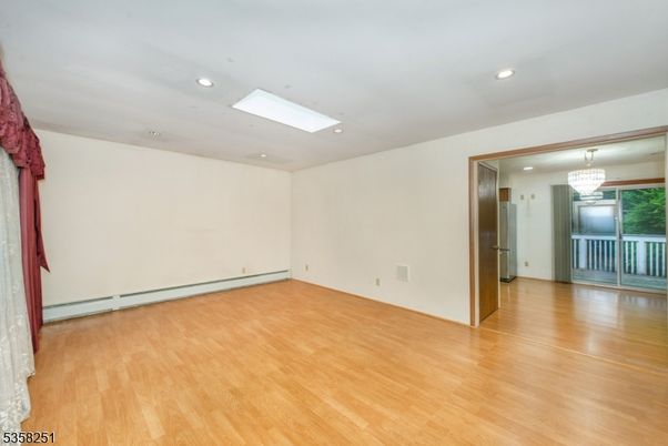 Chandelier, Empty room, Interior, Recessed Lighting, Wood Texture Flooring
