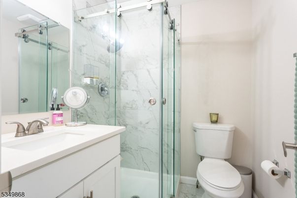 Bathroom, Glass Shower, Interior, Marble Walls