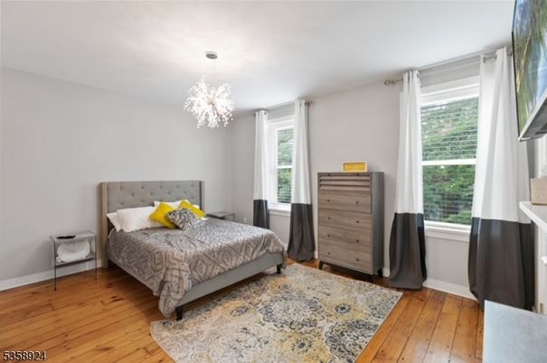 Bedroom, Chandelier, Interior, Wood Texture Flooring