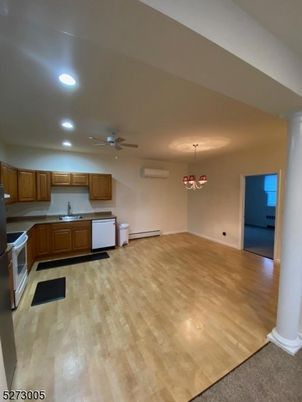 Chandelier, Interior, Kitchen, Recessed Lighting, Wood Texture Flooring