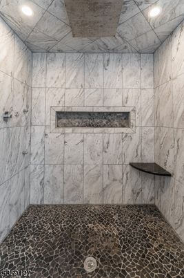 Bathroom, Interior, Marble Walls, Recessed Lighting