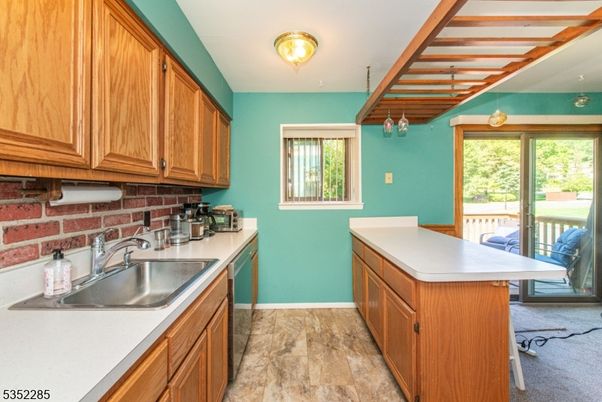 Interior, Kitchen, Stone Walls, Wood Texture Flooring