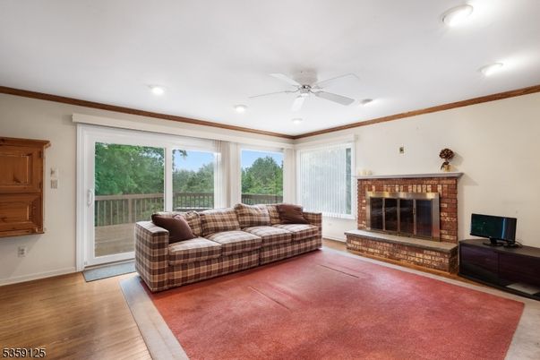 Fireplace, Interior, Recessed Lighting, Wood Texture Flooring