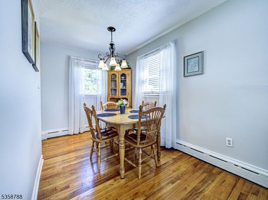 Chandelier, Dining room, Interior, Wood Texture Flooring